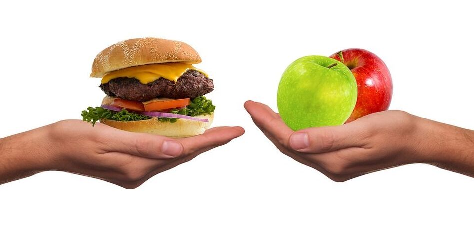 صحت مند اور غیر صحت بخش کھانے کے درمیان انتخاب